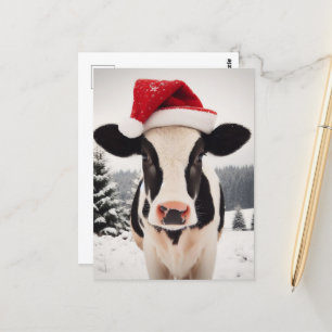 God Jul Dairy Calf Vykort