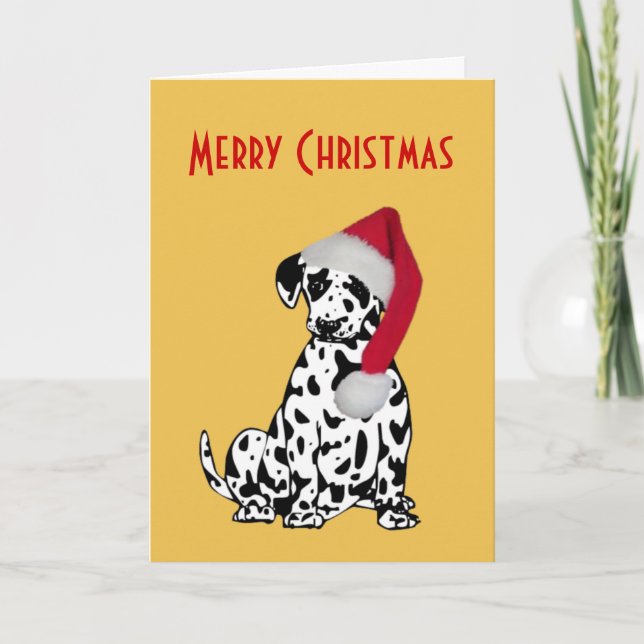 God jul Dalmatien Hund Guld Helgkort (Framsida)