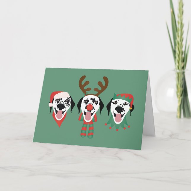 God jul Dalmatien Hundar Helgkort (Framsida)
