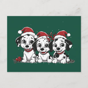 God Jul Dalmatinerhundar Helg Vykort