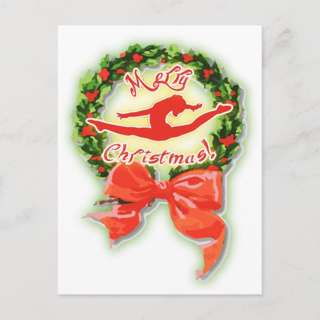 God jul Dance Dancer Gymnasitcs Helg Vykort (Framsida)