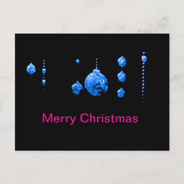 God jul Dancing Bollar Blue Gibney Zazzle Vykort (Framsida)
