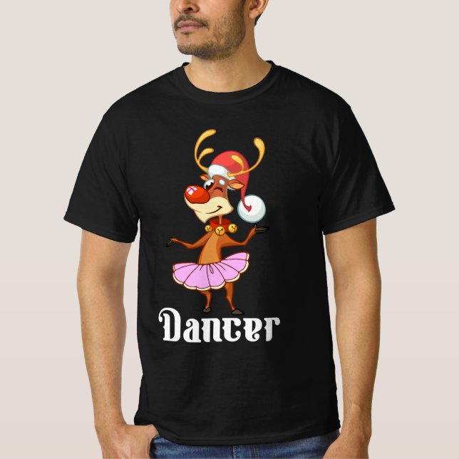 God jul Dancing Reindeer Cute Hjort Dancer T Shirt (Framsida)