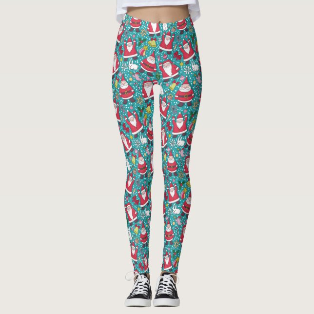 God jul Dancing Santa Leggings (Framsida)