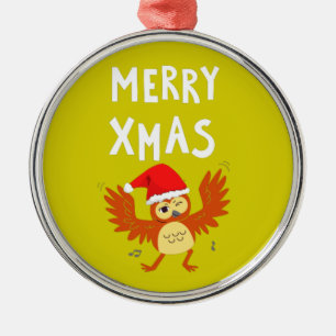 God jul Dancing Uggla Julgransprydnad Metall