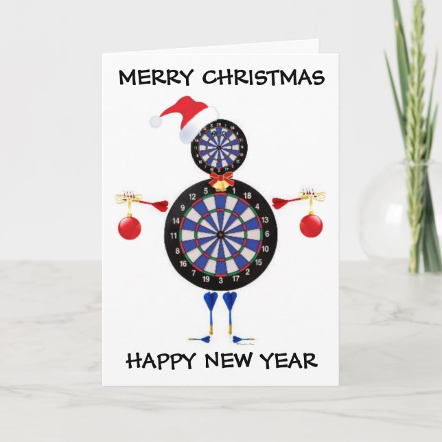 God jul Darts Player Helgkort (Framsida)