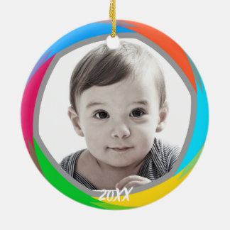 God jul-daterat foto-ornament julgransprydnad keramik