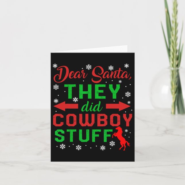 God jul, de gjorde Cowboy Saker Horseba Kort (Framsida)