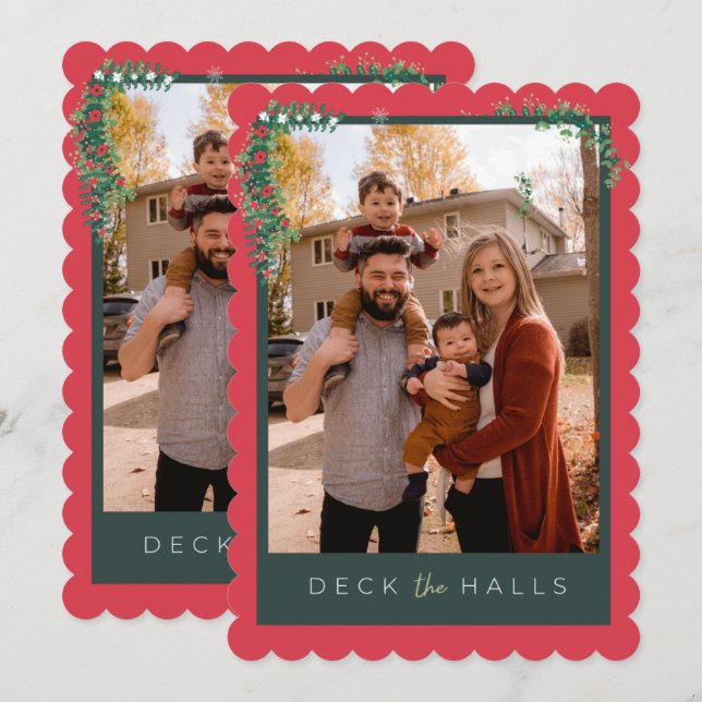 God jul Deck'Halls Greeting Card Kort (Fram/baksida)