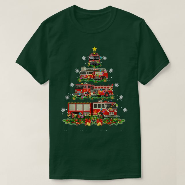 God jul, Decor Firefighter Lastbil Träd T Shirt (Design framsida)