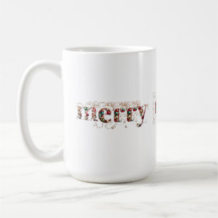 God jul Decorative Guld och Baubles Text Kaffemugg