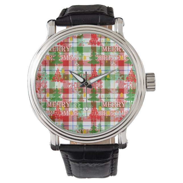 God jul Decorative Play Tartan Armbandsur (Framsida)