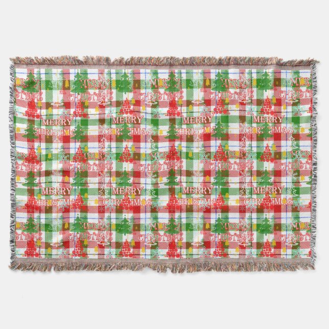 God jul Decorative Play Tartan Filt (Framsidan)