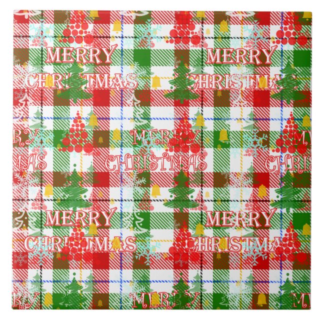 God jul Decorative Play Tartan Kakelplatta (Framsidan)