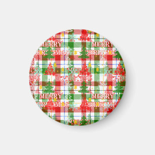 God jul Decorative Play Tartan Magnet
