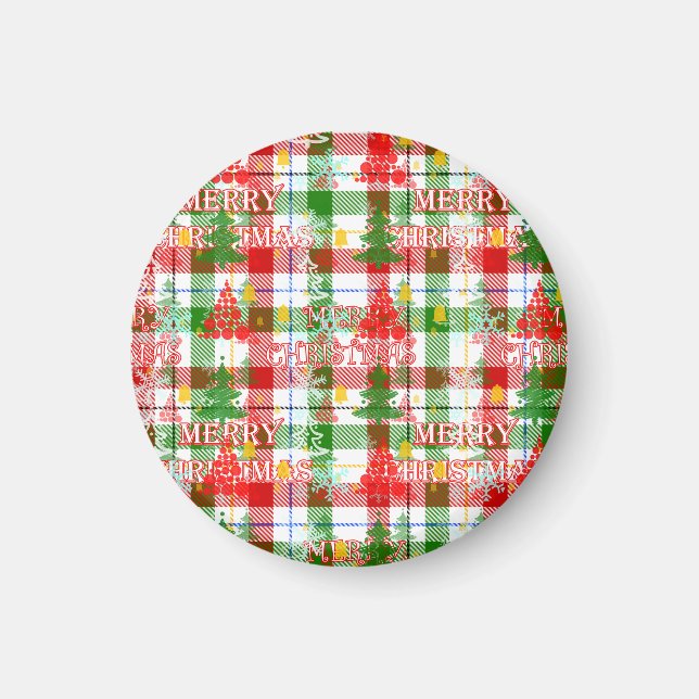 God jul Decorative Play Tartan Magnet (Framsidan)