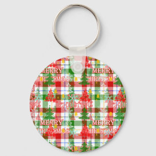 God jul Decorative Play Tartan Nyckelring