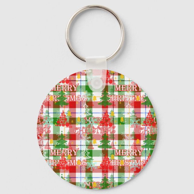 God jul Decorative Play Tartan Nyckelring (Framsida)