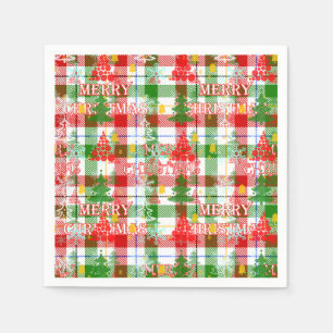 God jul Decorative Play Tartan Pappersservett