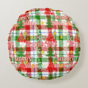 God jul Decorative Play Tartan Rund Kudde