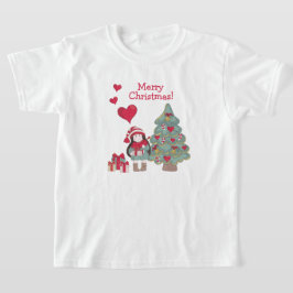 God jul - Decorerad Träd och flicka T Shirt