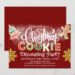 God jul, dekoration av Party Knitten Inbjudningar