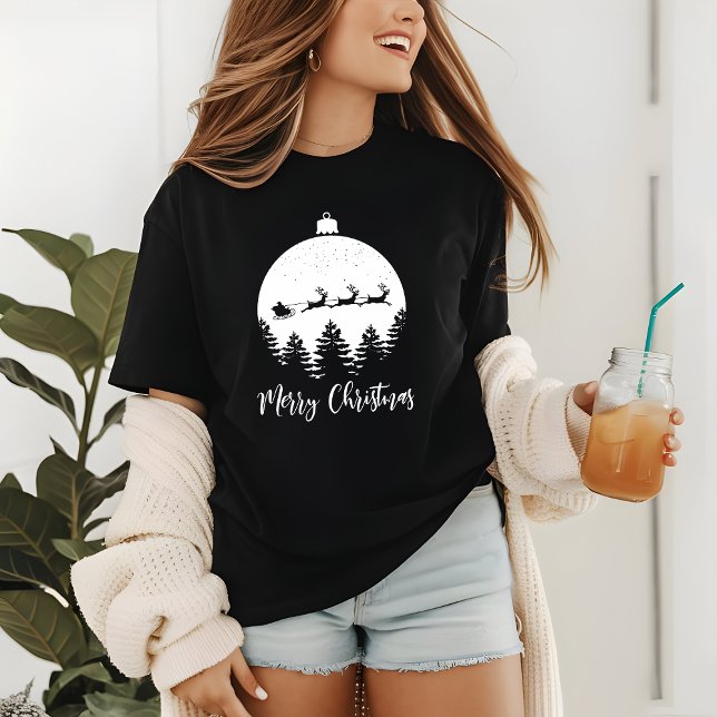 God jul Dekoration Bauble Santa Reindeer T Shirt (Skapare uppladdad)