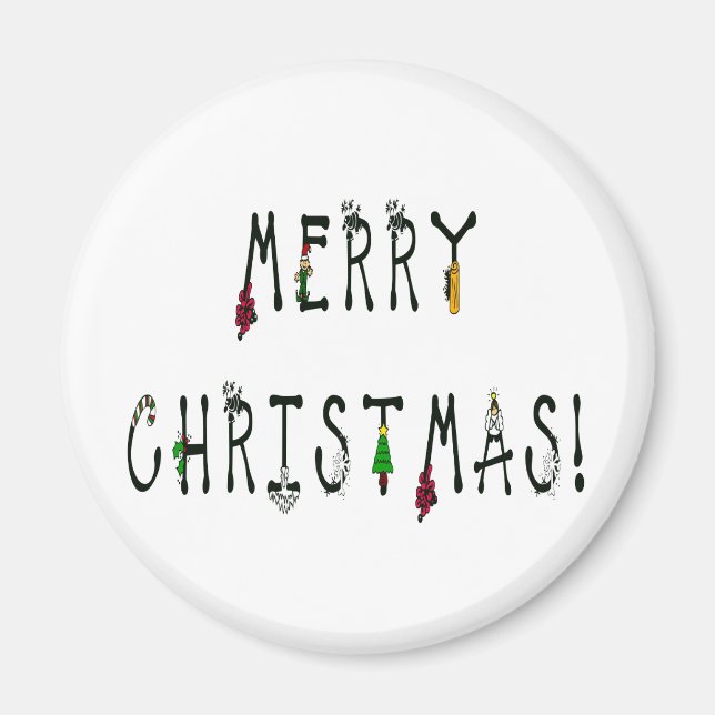 God jul Dekoration-teckensnitt Magnet (Framsidan)