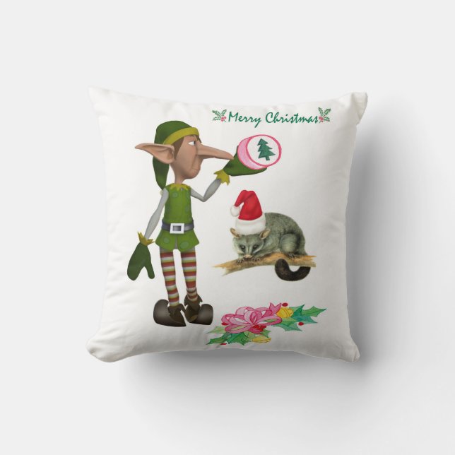 God jul Dekorativ kudde, Elf Possum Kudde (Framsida)