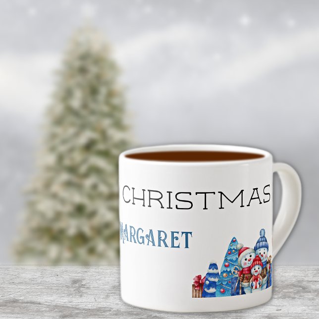 God jul, dekorativt Namn på vattenfärg 6oz Espressomugg (Skapare uppladdad)