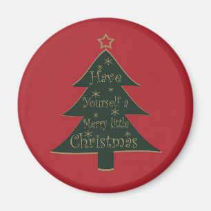 God jul dekorerat gräs träd magnet