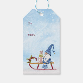 God jul, dekorerat Sleigh To from Presentetikett