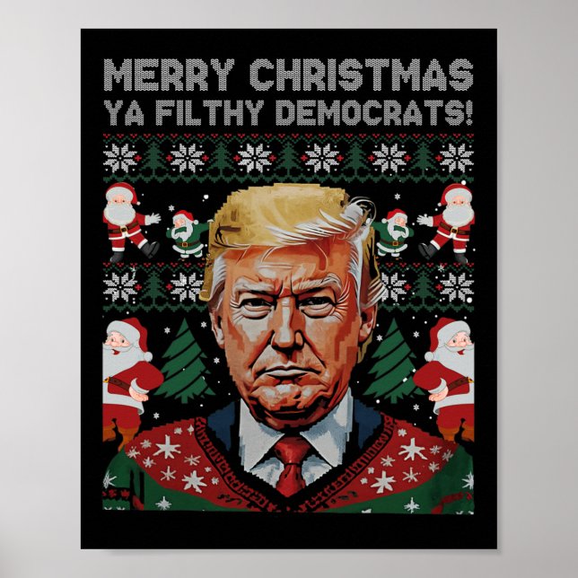 God jul Demokrater Filthy Ya Funny Julafton Poster (Framsidan)