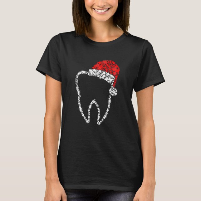 God jul Dentist Dental Tooth Teeth Santa H T Shirt (Framsida)