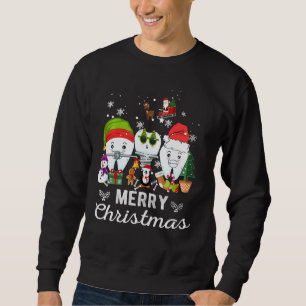God jul Dentist Teeth Santa Dental Elf Sno Lång Ärmad Tröja