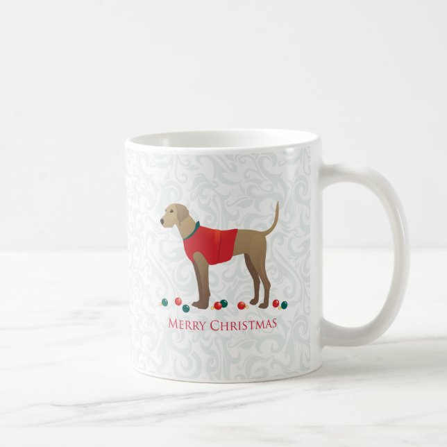 God jul design för Plott Hound Hunting Hunting Hun Kaffemugg (Höger)
