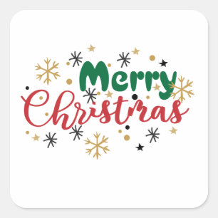 God jul Design Fyrkantigt Klistermärke