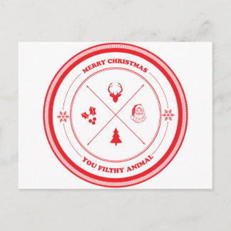 God jul dig nedsmutsad djur helg vykort