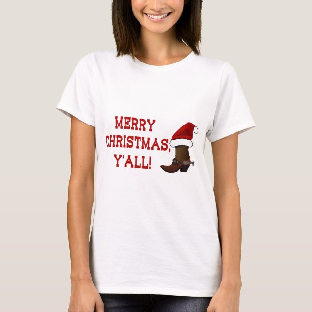 God jul dig - Santa känga (vitbaksida) Tee Shirt (Framsida)