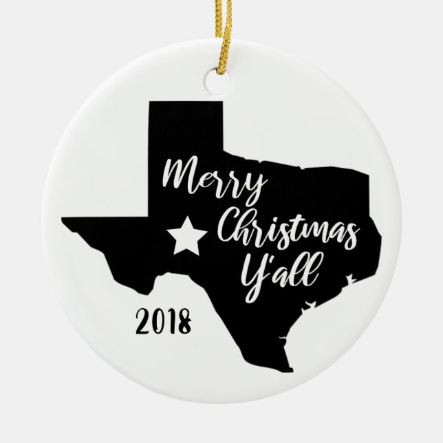 God jul dig Texas julprydnad Julgransprydnad Keramik (Framsidan)