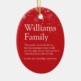 God jul din familjdefinition Snöflingor Julgransprydnad Keramik