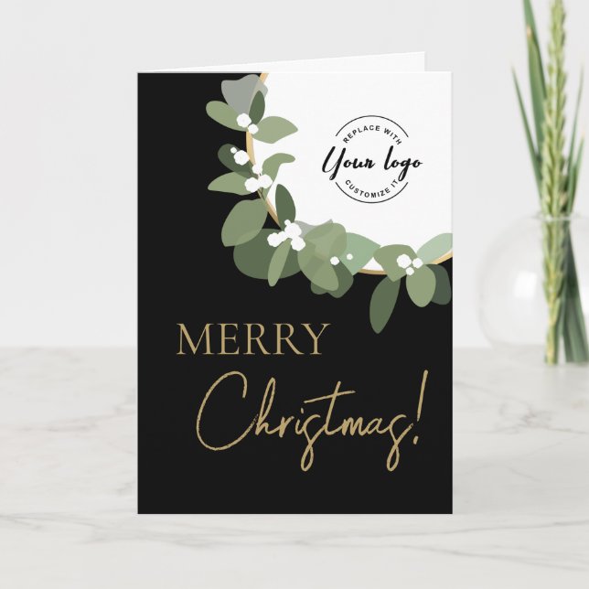 God jul Din Logotyp Modern Wandeine Lodrät Helgkort (Framsida)