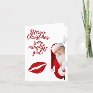 God jul, din stygga flicka, Funny Santa Holid Helgkort