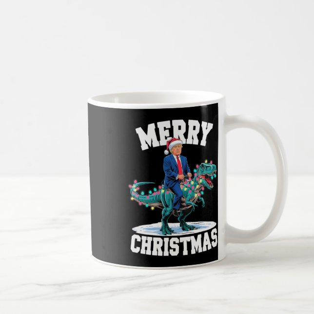 God jul Dino Donald Trump Dinosaur T-rex X Kaffemugg (Höger)