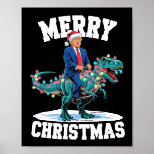 God jul Dino Donald Trump Dinosaur T-rex X Poster