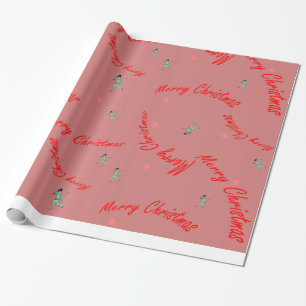 God jul Dino som slår in papper Presentpapper