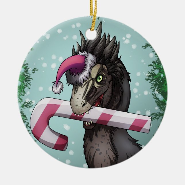 God jul Dinosaur Julgransprydnad Keramik (Framsidan)