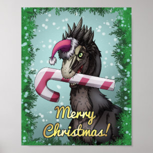 God jul Dinosaur Poster