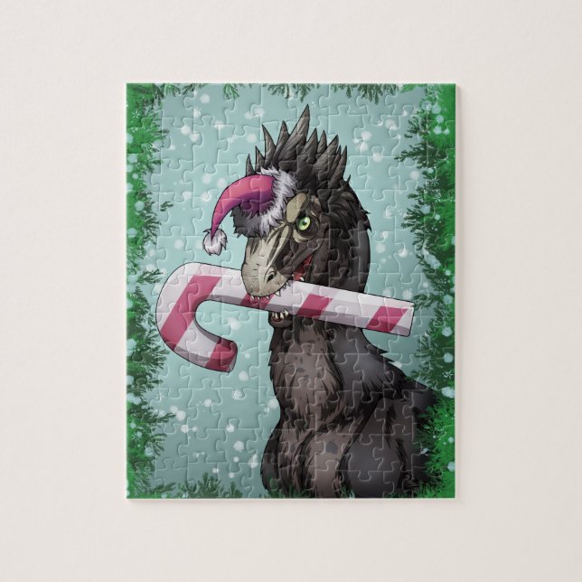 God jul Dinosaur Pussel (Vertikal)