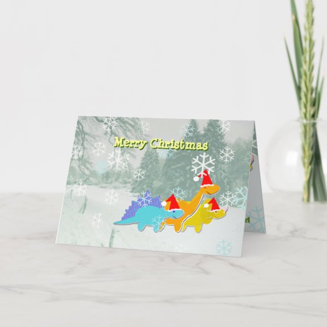 God jul Dinosaurs-kort Helgkort (Framsida)